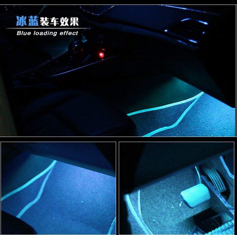 4pcs 12v Car RGB LED Strip Light LED Strip Lights Colors Car Styling Decorative Atmosphere Lamps Car Interior Light With Remote. 