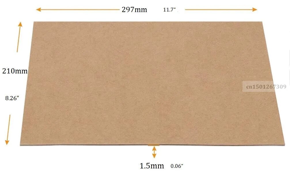 A4 Size Thickness 1.5mm Kraft Chipboard Cardstock Cardboard For Paper Craft Cardmaking - You Choose Quantity. 