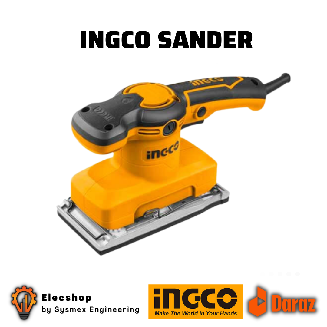 INGCO Sander FS3208 | Heavy Sander Machine | Electric Sander | Polisher Tool Polishing Random Orbital Pneumatic Power For Woodworking. 