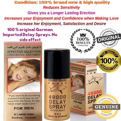18+ Adults Deadly Shark 48000 Strong Men's Ejaculation Delay, Long Time Sex Spray with Extra Vitamin E  Advance Formula Made In Germany. 