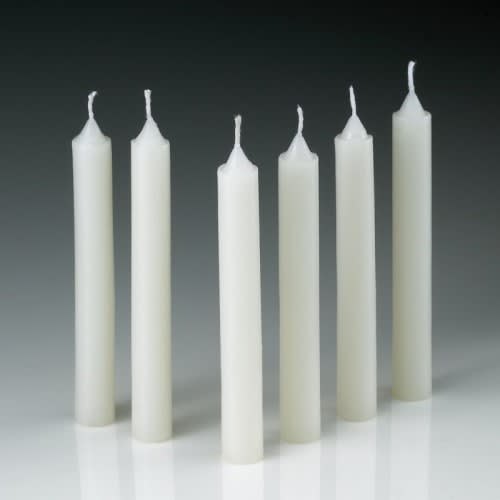 House Hold Dinner Candles 8" White Candles - 25 NOS - 01 Pack. 