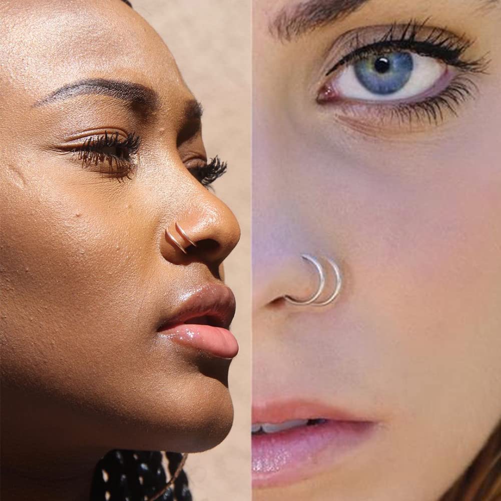 Double nose piercing on sale hoops