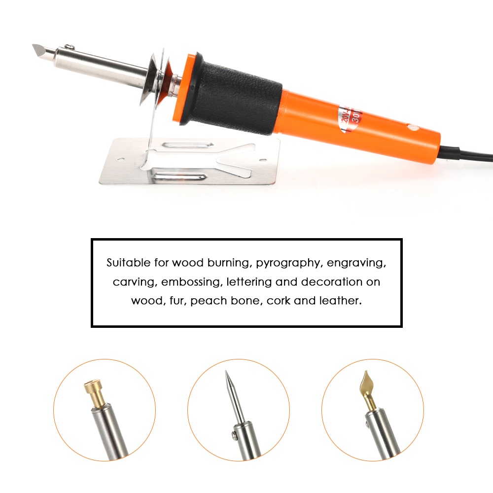 KOGEEK 30W 24PCS Wood Pyrography Tool Set Wood Burning Kit Woodburning Tips Hobby Craft Soldering Iron Pen Tools for Wood Burning/Carving/Embossing with Assorted Soldering Tips 220-240V. 