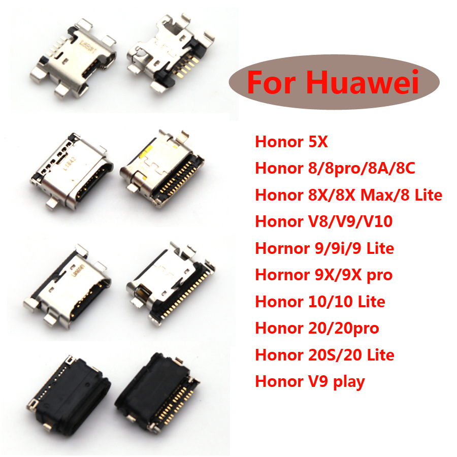 【7efc9af3】For Huawei Honor 9 9 lite 9i V9 play 9X Mini Type C Micro USB Charge Charging Connector Plug Jack Dock Socket Power Plug. 