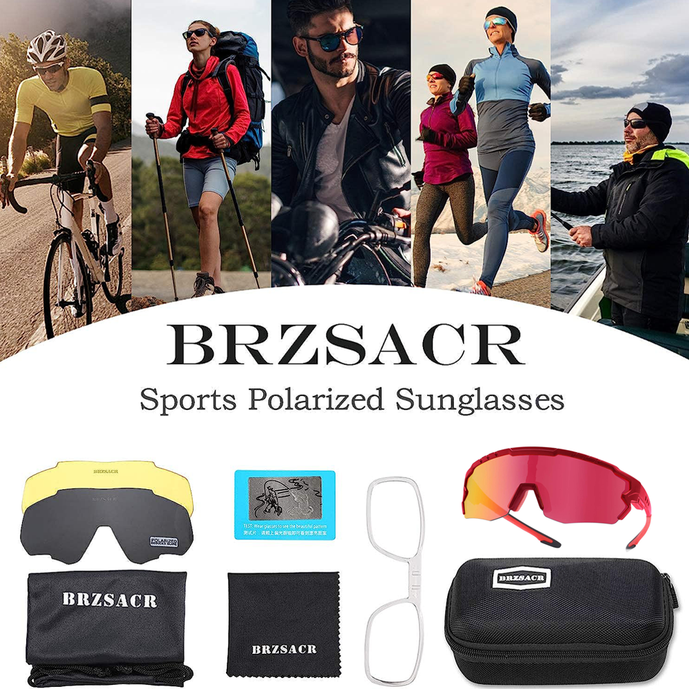 BRZSACR Polarized Cricket/Motorbike/Cycling Sunglasses for Men, Women
