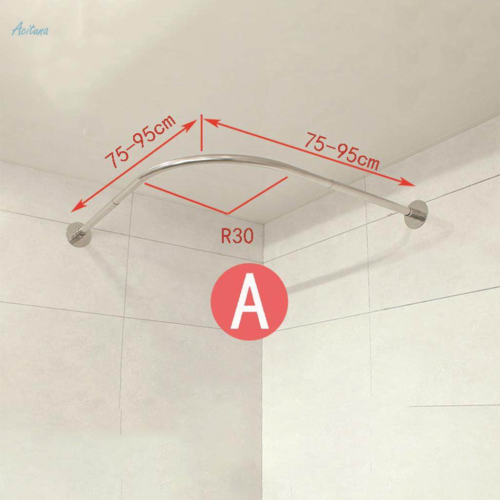 304 Stainless L-Shaped Shower Curtain Rod for Bathroom 70-95 X 70-95CM