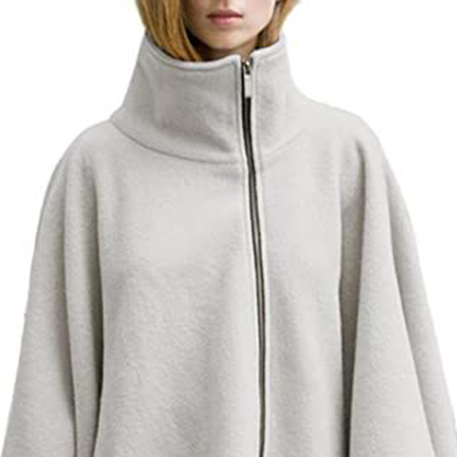 High-collar Cape Stylish High Collar Women's Cape Coat for Fall/winter Windproof Warm Poncho with Irregular Hem Southeast Asian Fashion Women Cape Coat. 