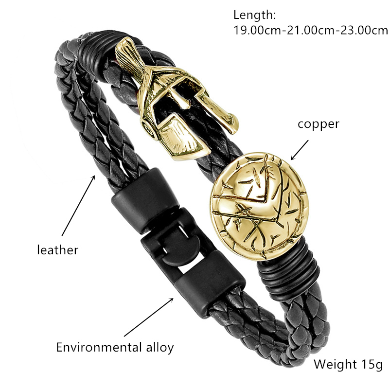 2019 Spartan Helmet Men Bracelet Europe Jewelry Retro Women Bracelet Ladies Brave Knight Bracelet Fine. 