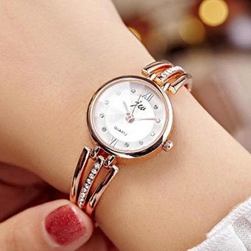 JW Quartz Fashion Rhinestone Watch Women Luxury Brand Stainless Steel Bracelet watch Ladies Dress Watches