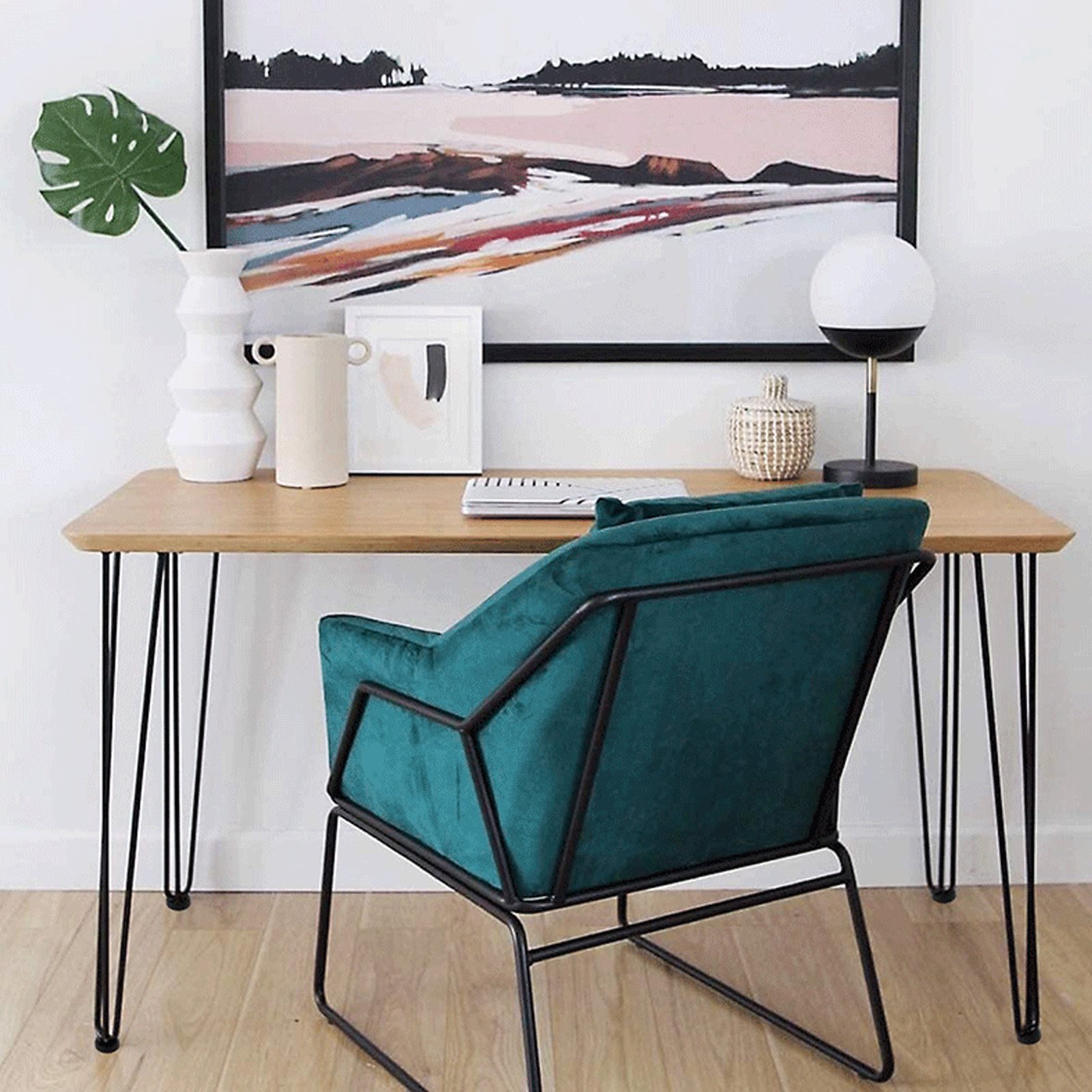 Heavy Duty Hairpin Table Legs 28inch Floor Protectors Glossy Hairpin Furniture Legs Easy Installation Iron for Nightstand. 