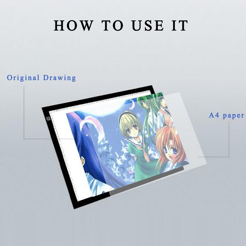 A4/A3 LED Tracing Light Box Board Artist Tattoo Drawing Pad Table Stepless Adjusted , A5 LCD Copy Board, 3 level Dimming Ultra-Thin Adjustable Light Box, USB Power Artcraft Pad, Painting Writing DIY Box. 