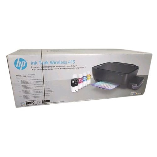 HP Ink Tank 415 WiFi Colour Printer, High Capacity Tank 6000 Black and 8000 Colour,Low Cost per Page (10p for B/W and 20p for Colour), Borderless Print. 
