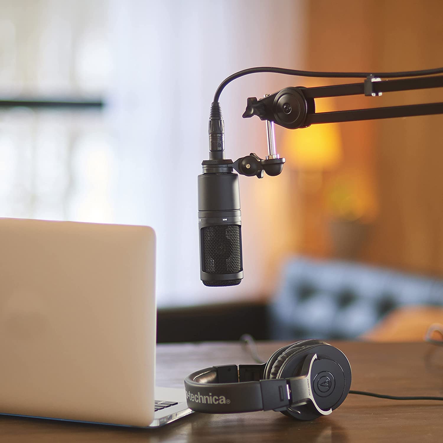 Audio-Technica AT2020 Cardioid Condenser Studio XLR Microphone, Ideal for Project/Home Studio Applications, Black. 