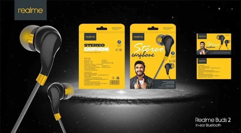 Realme Buds 2 Wired Earphones 3.5mm Plug Super Bass Stereo Earphone With Microphone. 