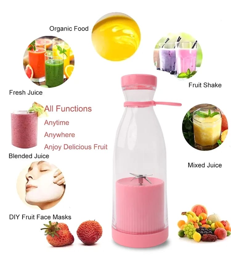 Fruits Portable Juicer Blender Wireless Baby Feeder Kids Easy Juice Maker Carry In Hand Bottle with Tight Lid. 