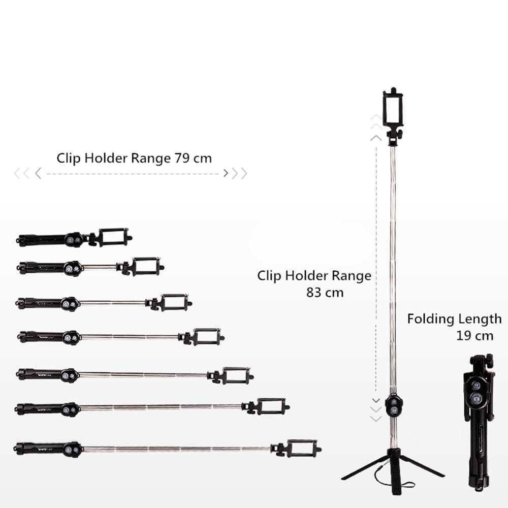 Selfie Stick with Bluetooth Remote Control Button. 