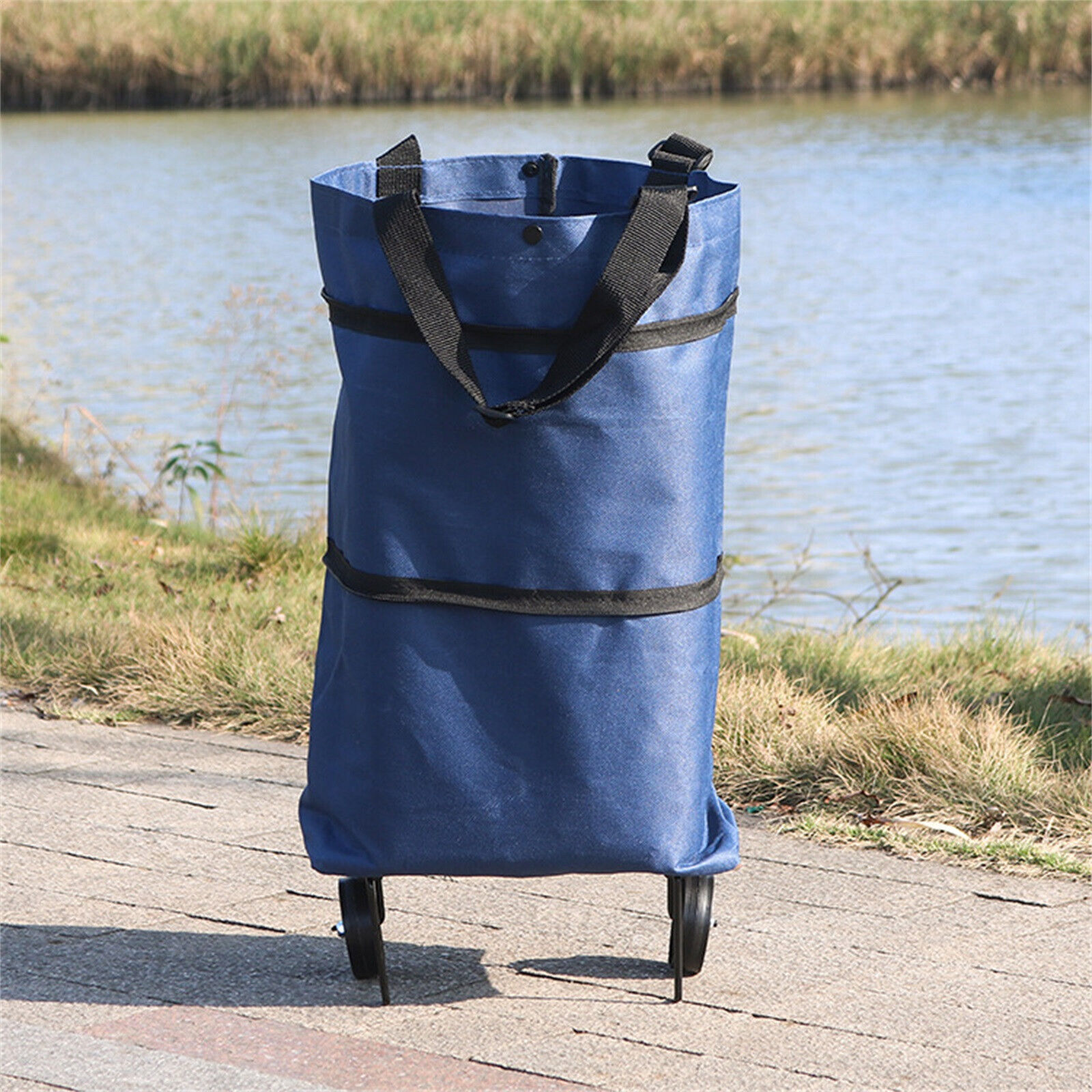 Collapsible Trolley Bags,Shopping Trolley on Wheels,2 in 1 Shopping Cart for Home Supermarket. 