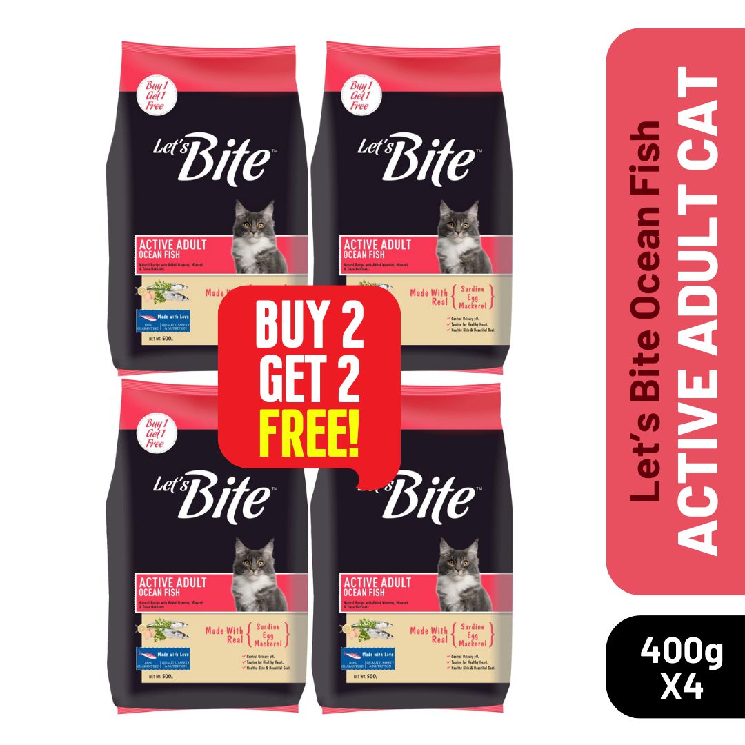 Let's Bite Active cat Food for Adults (400G X 4 Packs)