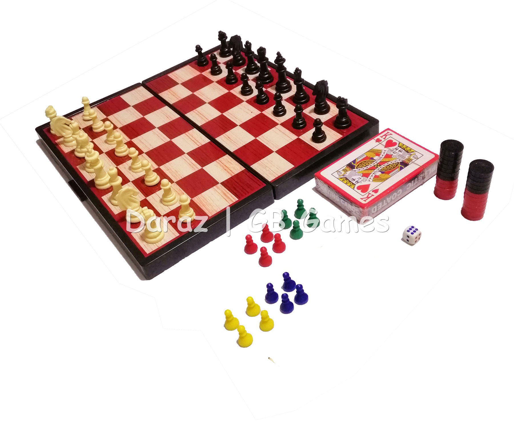 GB Games 4 in 1 Magnetic Travel Chess, Checkers, Ludo, Card Game Folding  Board: Buy Online at Best Prices in SriLanka | Daraz.lk