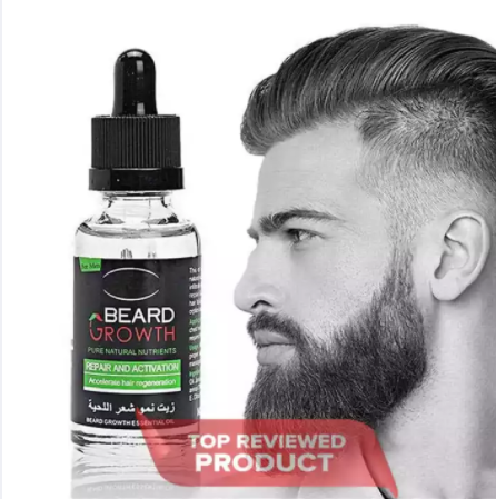 Men Liquid Beard Mustache Growth Essential Oil Fast Enhance Facial Whiskers 40ML. 