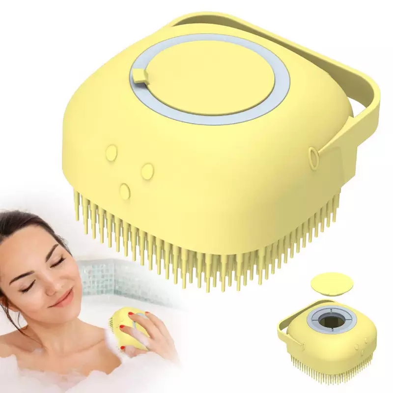 Bath Brush Silicone Scrubber Dispenser Multifunction Bathroom For Babies Body Cleaning Home