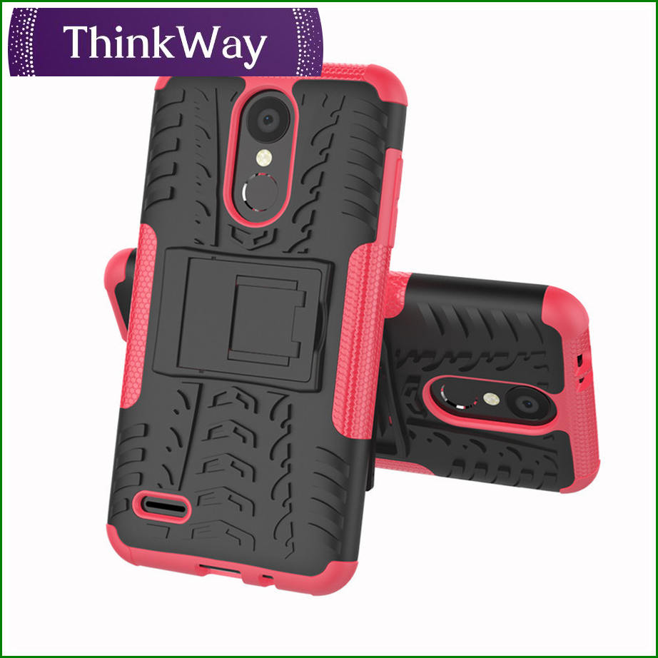 【ThinkWay】Silicone Durable Hard Plastic Case Stand For LG K10 (2017)/LV5 & LG K8 (2017)/LV3