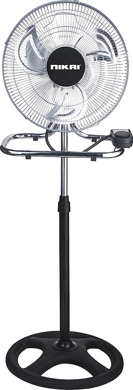 Nikai 3 in 1 Electric Pedestal Fan with Remote Control, 45 Watts. 