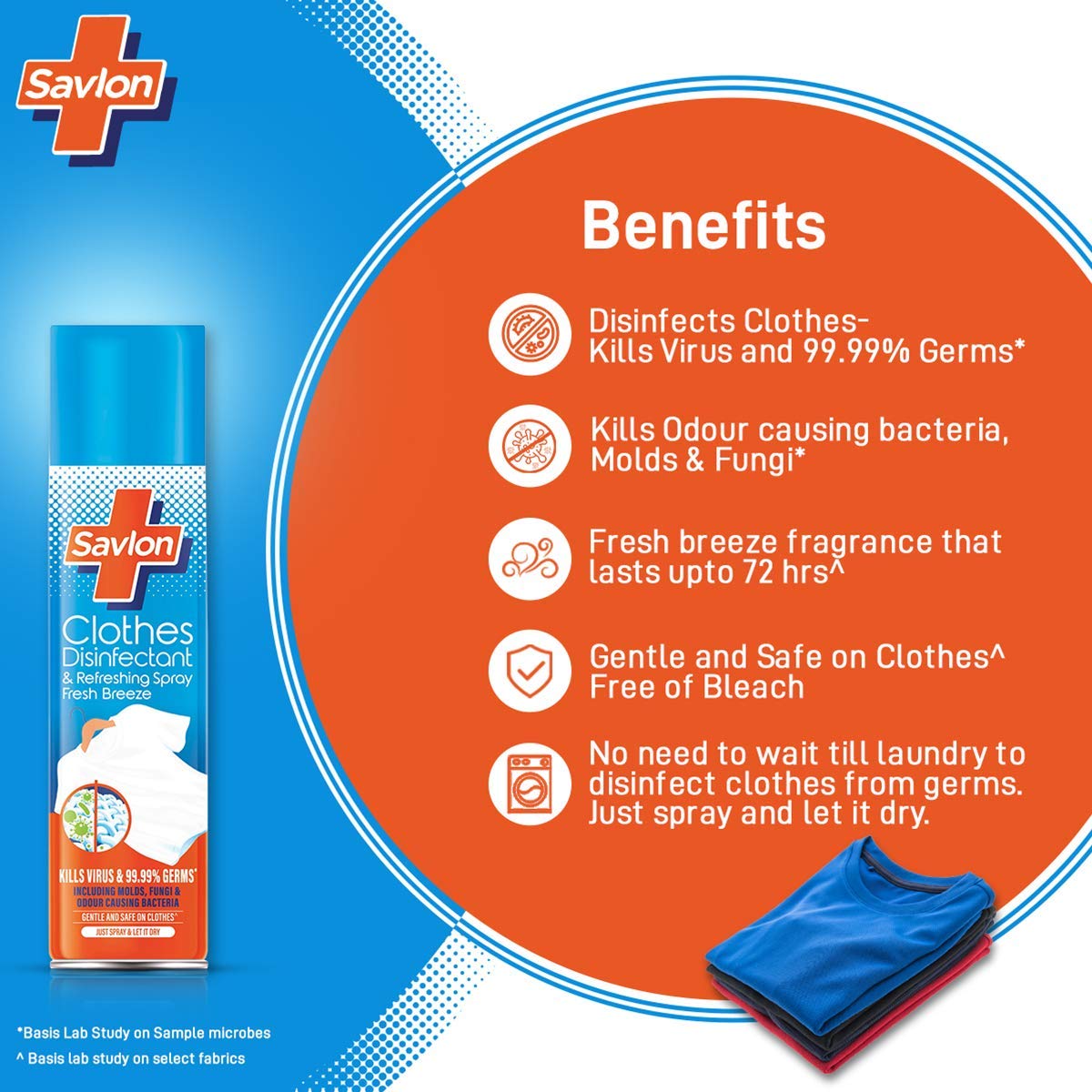 Savlon Clothes Disinfectant and Refreshing 230 ml & Herbal Sensitive pH balanced Liquid Handwash Refill Pouch, 725ml FROM (INDIA) SAM. 