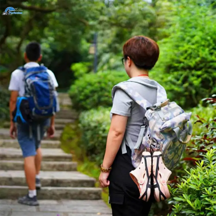 Backpack with shoe online holder