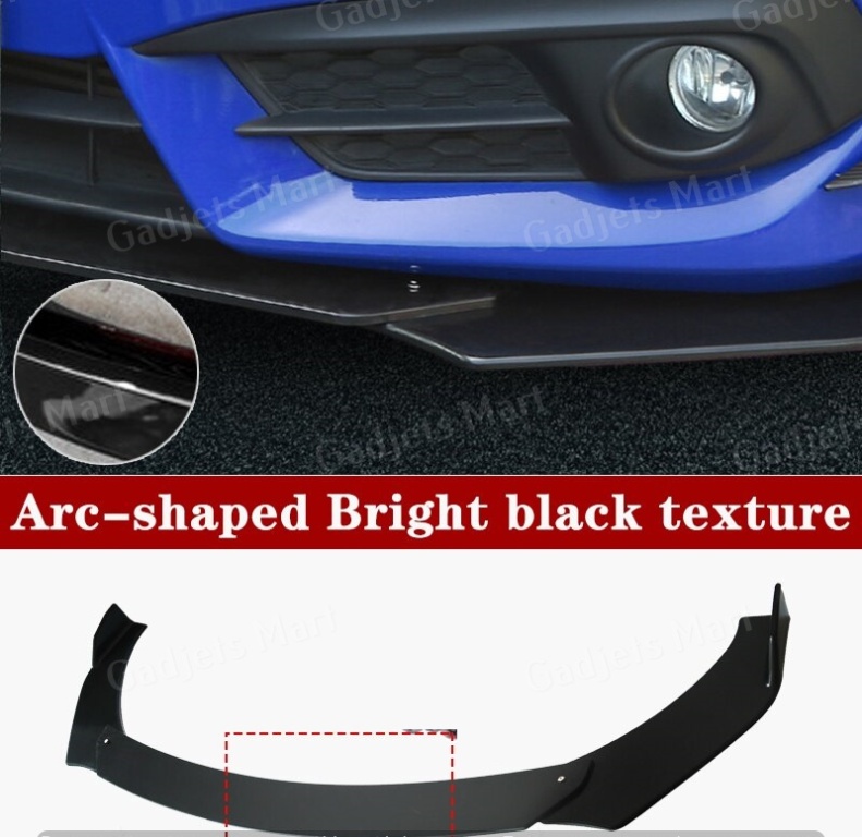 Universal Front Bumper Lip Kit, Car Front Bumper Spoiler Body Kit Splitter Trim Protection Spoiler Compatible with Mercedes Benz/Toyota/LEXUS/Vauxhall Opel. 