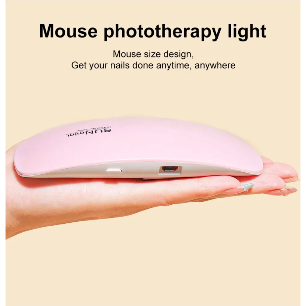 6W Mini Nail Dryer - Portable Machine with 6 LED UV Lights for Manicures. 