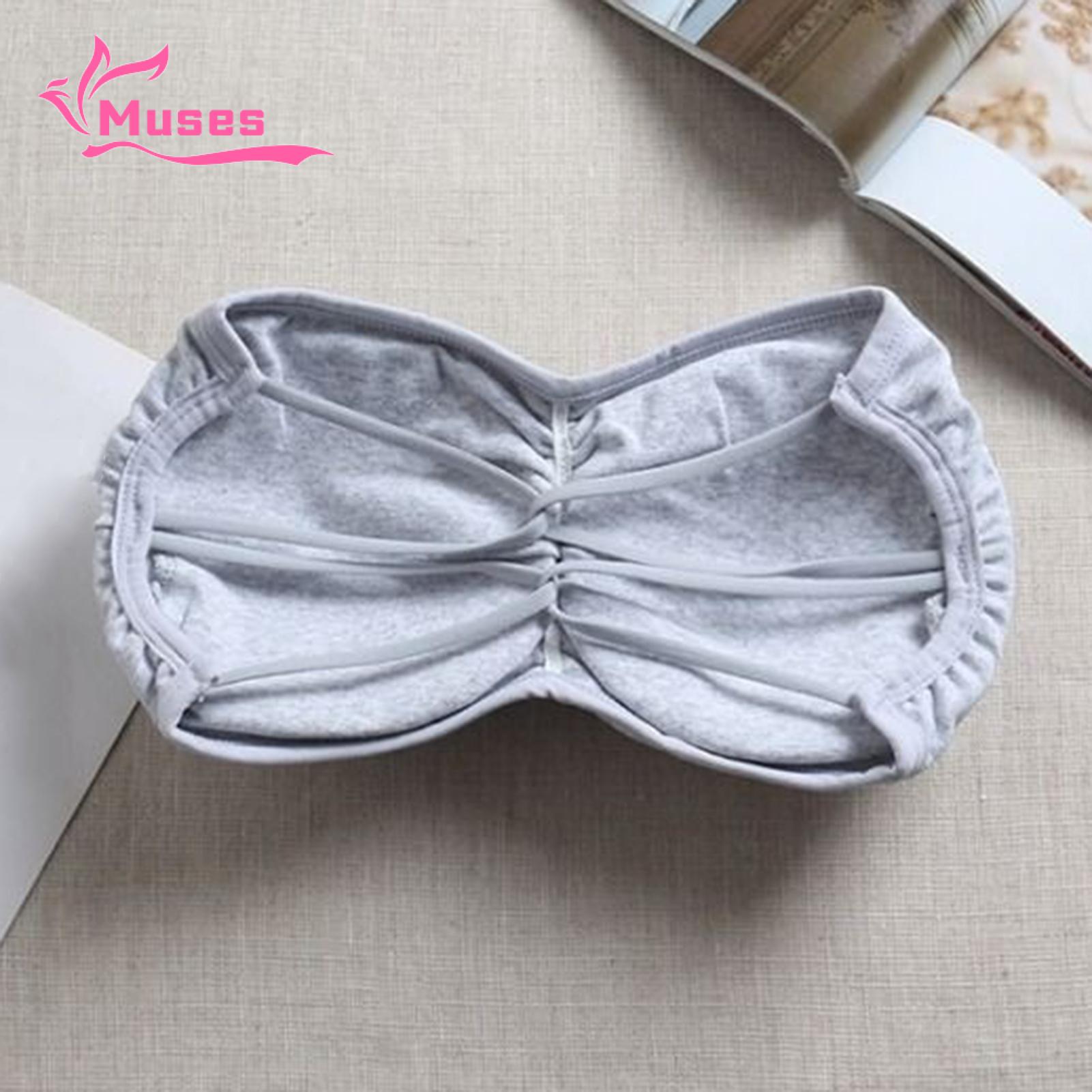 Muses Mall Cross Back Top Comfortable Seamless Strapless Push Up Bandeau Tube Top Bra for Women Anti-slip Anti-exposure Solid Color Underwear. 