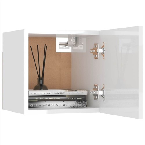 Bedside Cabinets 2 pcs High Gloss White 30.5x30x30 cm Chipboard. 