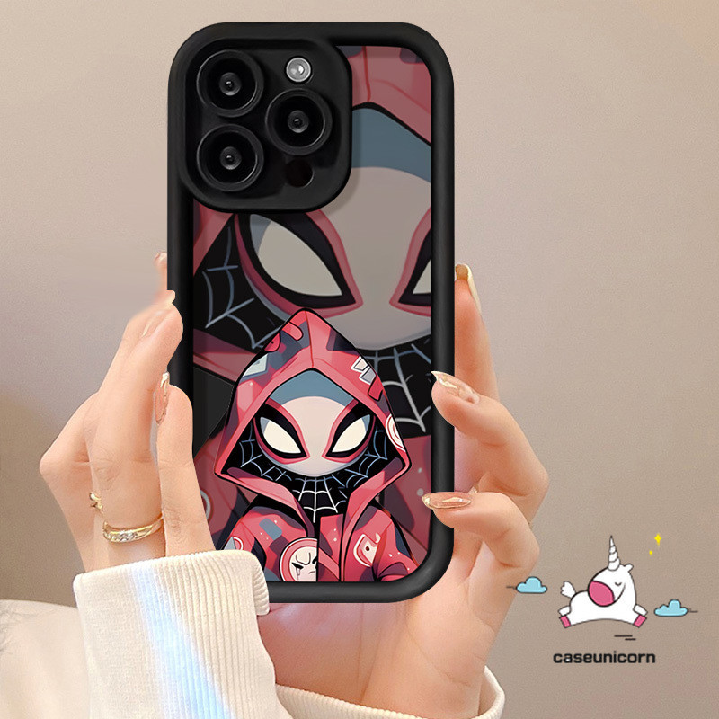 Cartoon Marvel Cool Spider-Man Couple Case For Redmi 9C 13C 12 10A 9A 9 12C A2 A1 10C 9T Note 8 10 9 11 12 10s Pro Max Poco M3 C55 X5 Mi 11 12 Lite Trend Brand Angel Eye Soft Cover. 