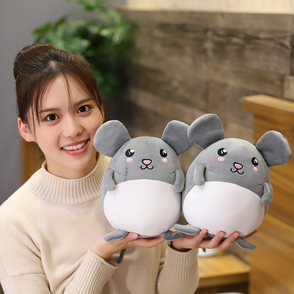 grey mouse stuffed animal