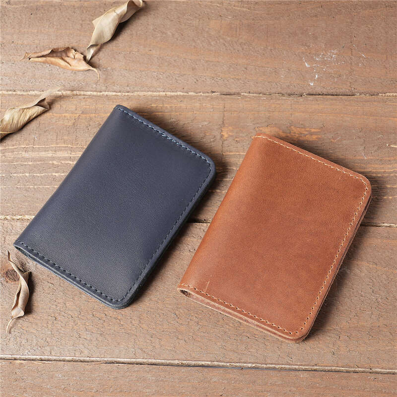 1088 Men's and Women's Genuine Crazy Horse Skin Head Layer Cow Leather Bag Wallet Pocket Simple Ultra thin Multi Card Space Large Capacity. 