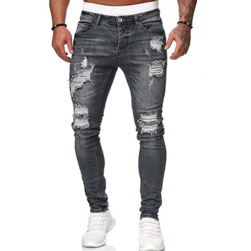 Mens Jeans Hip Hop Black Blue Cool 