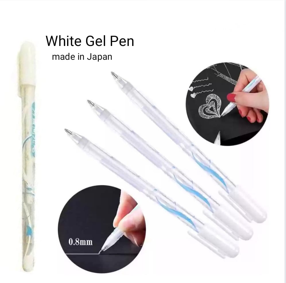 White Gel Pen for Artists 0.8mm Fine Point - Smudge-resistant White Pen for Art Drawing, Sketching & Writing