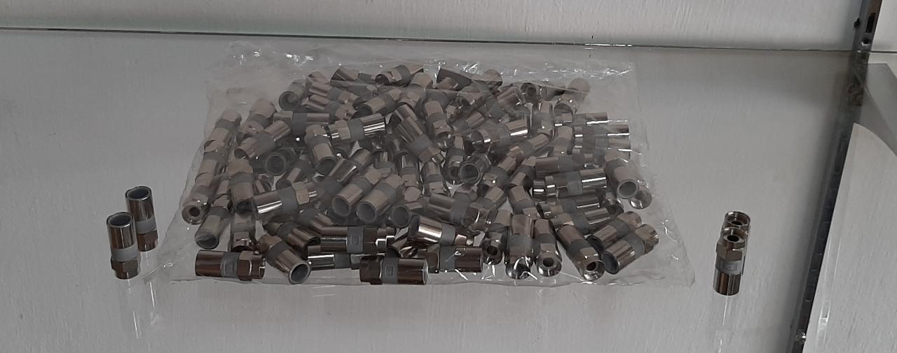 F Connector RG6 Coax Coaxial Adapter Plug for TV, Satellite & Cable TV (25 Pcs in 1 Pack). 