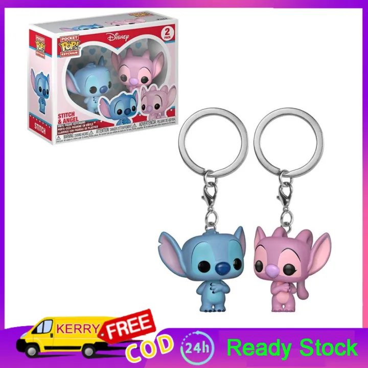 Funko Pop 5cm Lilo Stitch Keychain Cute Disneys Action Figure Keyring Toys Bag Decor Dolls Pendant Boy Girl Gift