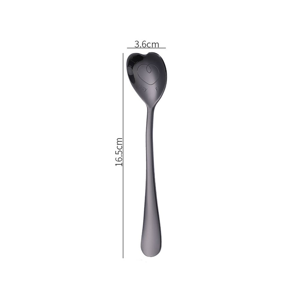Heart Shaped Teaspoons Stainless Steel Coffee Spoon Dessert Spoon Cutlery Fashion Tableware. 