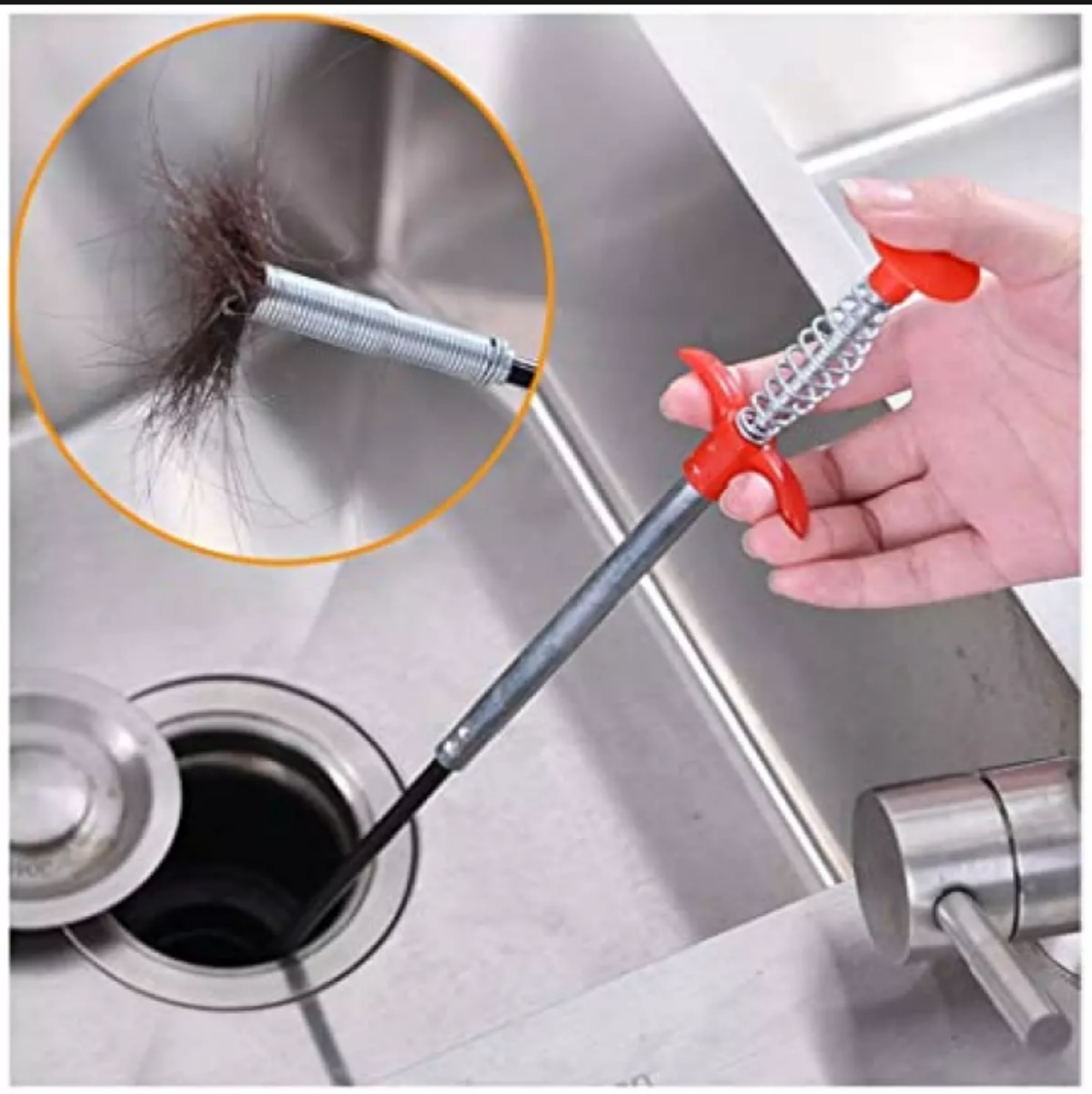 Long Drain Snake Clog Remover Drain Snake, Hair Drain Cleaning Tools, Stainless Steel Hair Catcher Clog Remover Tube Drain Cleaning for Kitchen/Sink/Bathroom Tub/Toilet. 