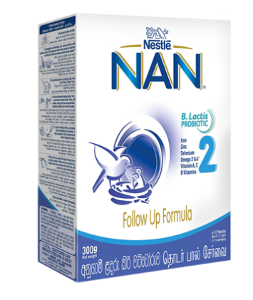 Nestle NAN 2 HMO Follow Up Formula with Iron - 6-12 Months, 300g Bag in Box Pack