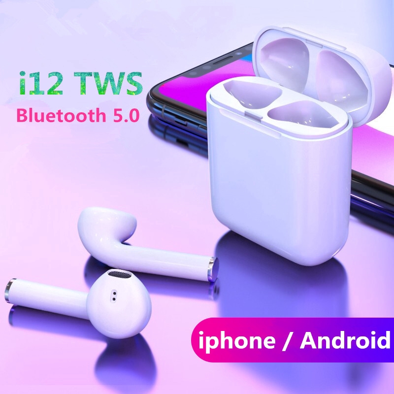 OriginaI i12 Airpods TWS Full Set with Box - True Wireless Bluetooth Headset 5.0 Touch Control Earbuds for Android and iOS Mobile Phones New /i 15 Airpods. 
