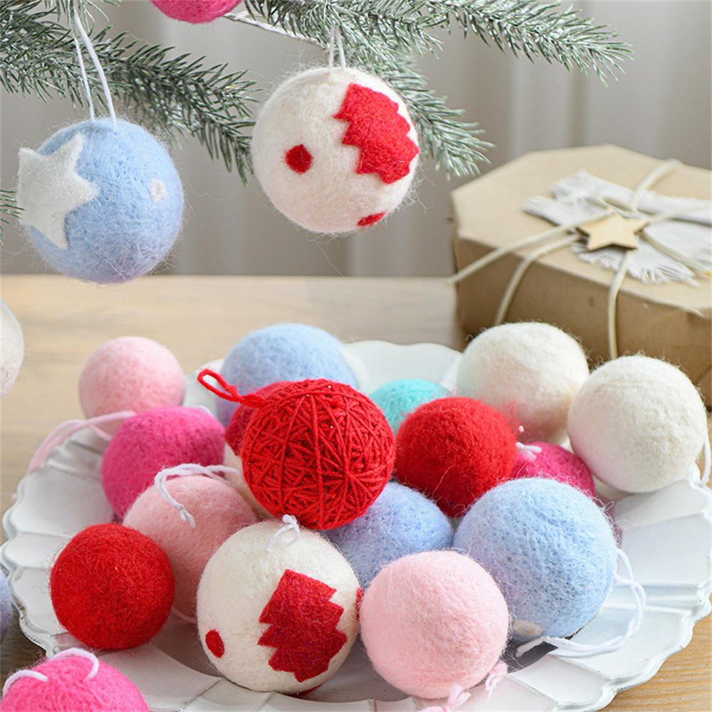 Christmas Wool Felt Balls Christmas Tree Decor Christmas Ornament Supplies Christmas Tree Decoration Christmas Ornaments Christmas Decorations