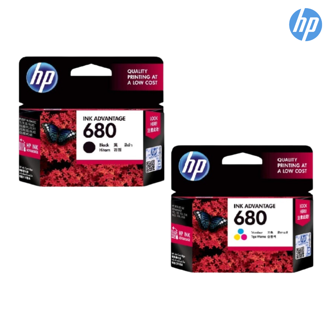HP 680 Cartridge Set Black and Colour. 
