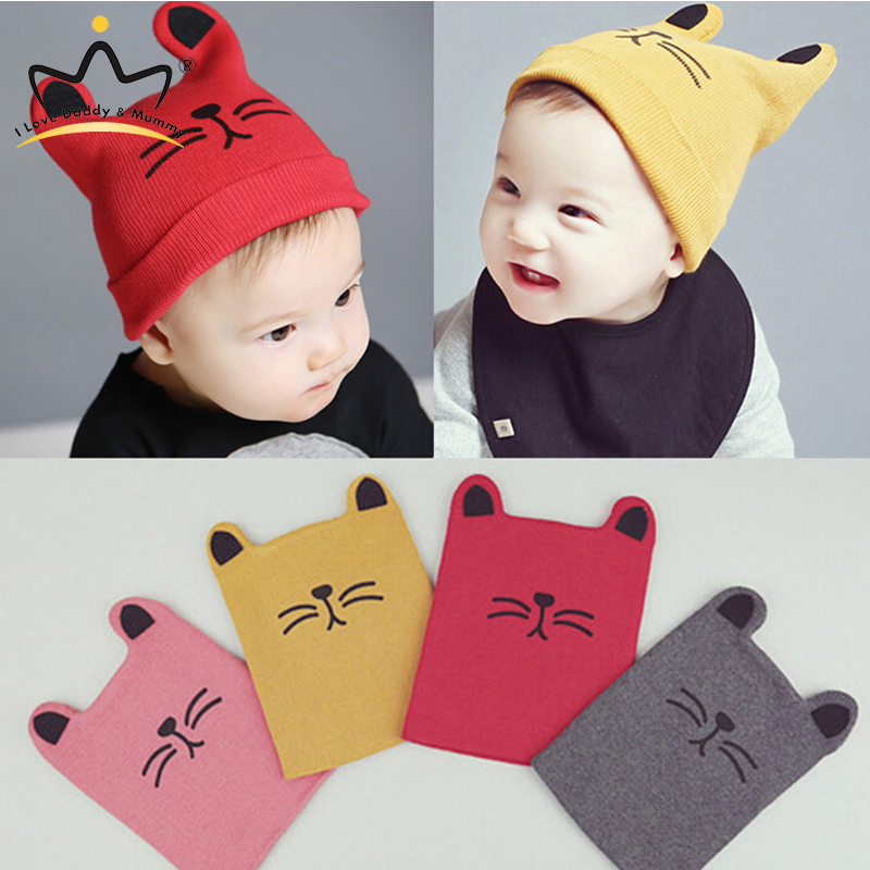 I Love Daddy&Mummy Baby Hat Winter Hats Children's Hat For Boy Girls Cotton Beanie Cap Toddler Infant Baby Knitted Bonnet 0-12M Bones Infantis