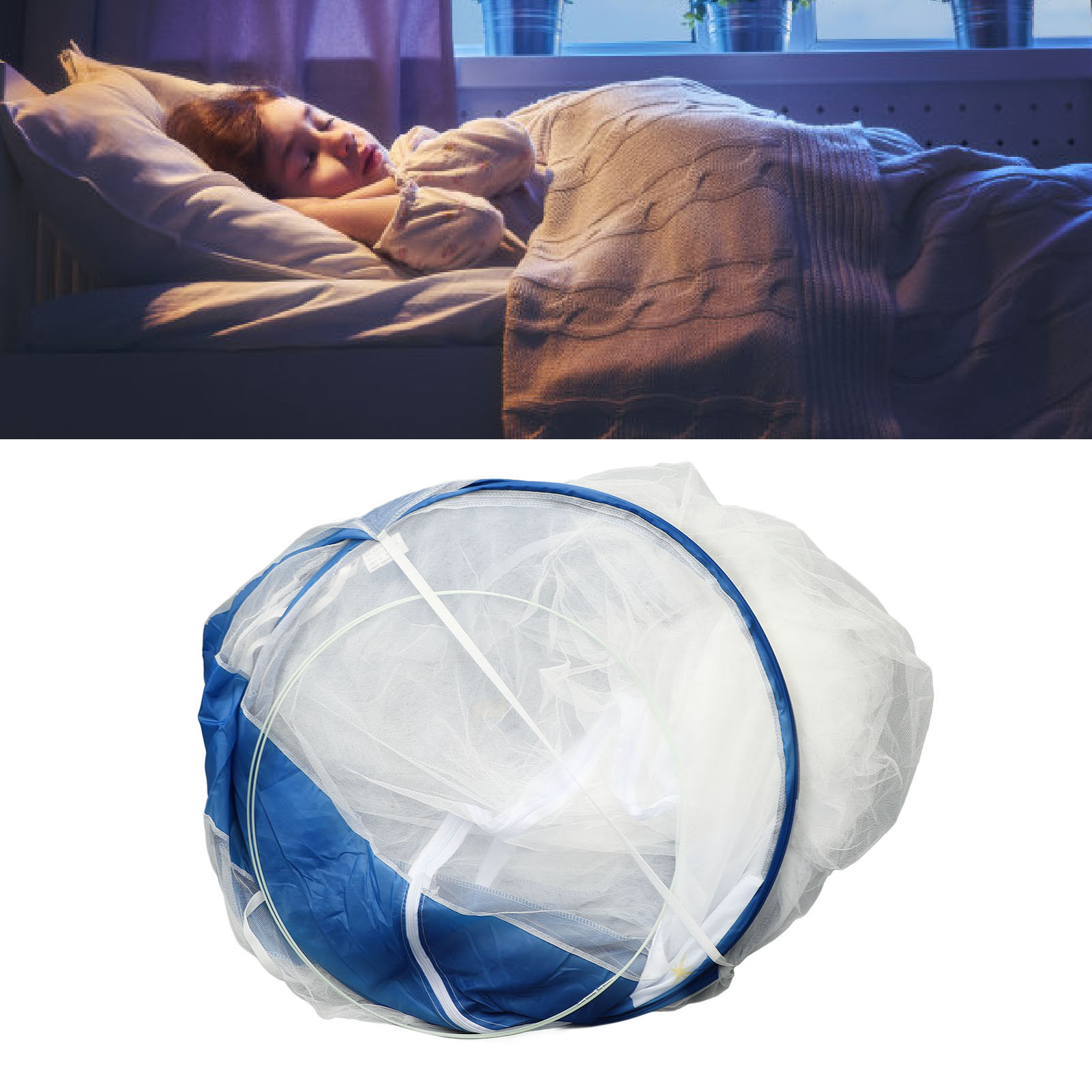 Fly Net Tent Double Door Foldable Bed Canopy for Bedroom. 
