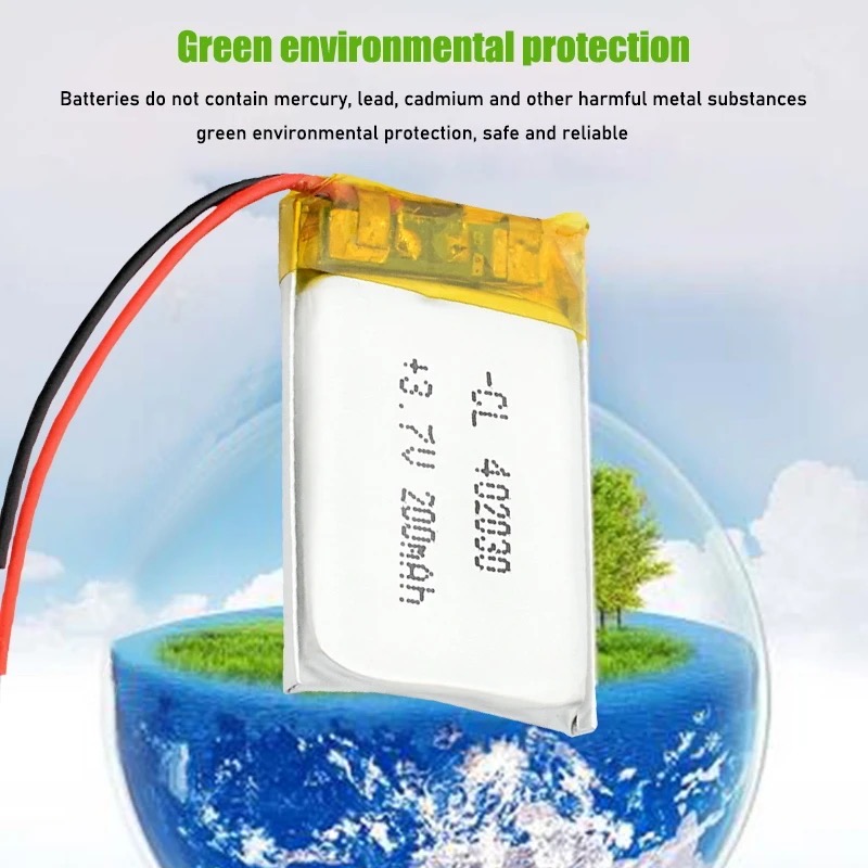 402030 3.7v 200mAh Li-ion Li-Po Cells Lithium Polymer Rechargeable Battery For Bluetooth GPS MP3 MP4 Recorder. 