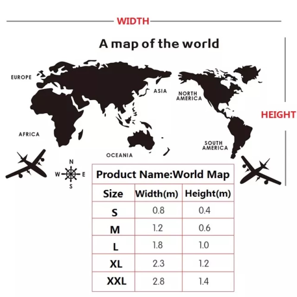 Firewings World Map 3D Wall Stickers Crystal Mirror Wall Sticker for Office Sofa TV Background. 